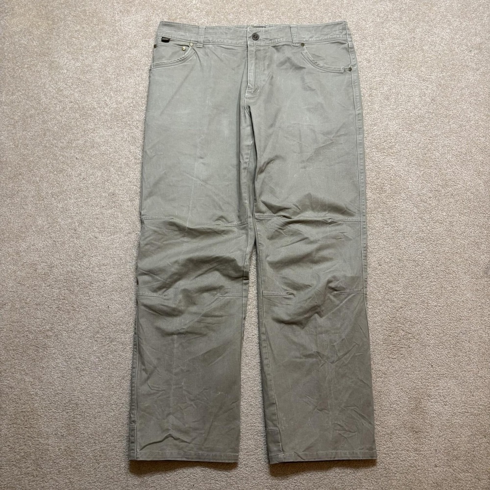 Kuhl‎ Rydr Pants Mens 38x32 Beige Relaxed Fit Canvas Outdoor Hiking Workwear